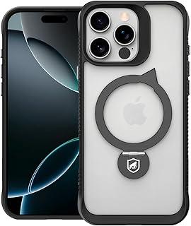 Gshield Capa Case Capinha Raptor com Suporte Kickstand compatível com Magsafe, Laterais Antiderrapantes Bordas Elevadas e Local para Acoplar Alça de Pulso (Preta, iPhone 16 Pro Max)