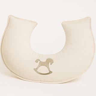 Almofada de Amamentação Anatômica em Linho – Bordado Exclusivo para Bebê Menino | Brubrelel Toque Premium (Cavalinho)