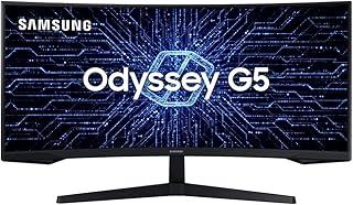Samsung ‎C34G55TWWL Odyssey 34' - Monitor Gamer Curvo, WQHD, 165Hz, 1ms, tela ultrawide, HDMI, Display Port, Freesync Premium, preto, série G5