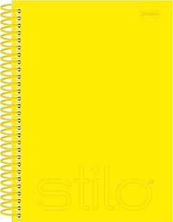 Jandaia - Caderno Espiral Universitário Capa Cristal Flexível 1 matéria 80Fls Stilo - Amarelo Neon
