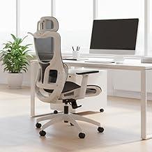 Cadeira de Escritório Executiva Ergonômica de Malha, Giratória, Encosto Reclinável, Apoio Lombar e Cabeça, Design Moderno Home Office Gamer, Suporta 150kg, Apoio de braço 3D (Branca e preta)