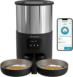 Comedouro para Cães, Comedouro para gatos, Alimentador Automático Pet, 2 Comida Elevada para Gatos, 5L