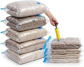 Kit 10 Sacos a Vácuo para Viagem e Organização de Roupas, Cobertores e Edredons com Bomba Manual Reutilizável – Organizador de Mala, Guarda-Roupa e Armário, Reduz Volume e Economiza Espaço