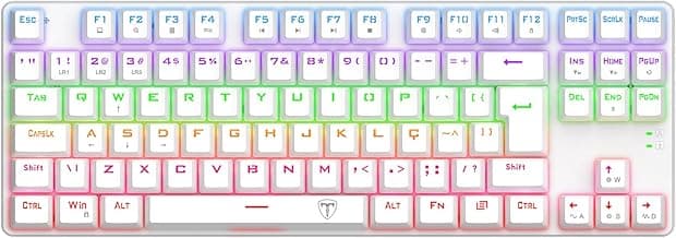 Teclado Mecânico Gamer T-Dagger Bora Iluminação Rainbow T-TGK313W-BR