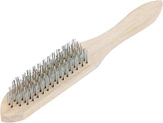 ESCOVA DE ACO CARBONO MANUAL, 6 FILEIRAS CABO DE MADEIRA, 1