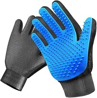 Luva Escova Magnética para Remoção de Pelos de Cães e Gatos, Azul, Borracha, com Pontas de Silicone