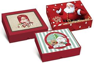 Caixa para Presente, Natal, Retangular, 17cm X 13,5cm X 4,5cm, Estampas Sortidas, com 10 Unidades, Packpel