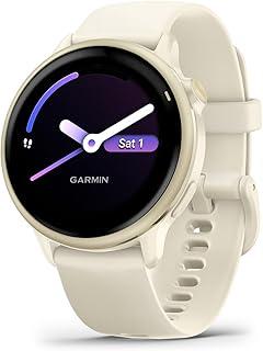 Garmin Relógio Vivoactive 6 Lunar Gold com Branco 43mm com Monitor Cardíaco de Pulso e GPS