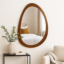 Espelho Orgânico Grande Moldura de Madeira 65x50cm Elegante e Contemporâneo para Sala Quarto Banheiro