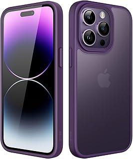 JETech Capa Fosca para iPhone 14 Pro 6,1 Polegadas, Case Proteção Contra Quedas à Prova de Choque, Capinha Traseira Translúcida Fosca para Telefone, Anti-Impressão Digital (Roxo Profundo)