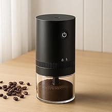 Moedor De Café Elétrico Premium Portátil, Ajustável, Recarregável USB, Com Rebarbas De Cerâmica, Compacto Para Viagens E Escritório Ideal para Espresso, Preto.