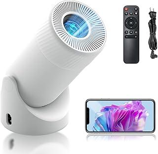 AOC Mini Projetor Portátil Suporte 4K, de Home Theater Full HD 1080P, Wi-Fi 6 suporta, USB, HDMI, Projetor de Telefone Rotativo 180°, Alto-falantes HiFi 3W integrados