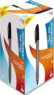 Paper Mate Caneta Esferográfica , Preta, 50 unidades