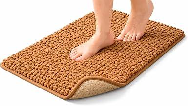 Tapete de Banheiro Microfibra Bolinha Antiderrapante Super Absorvente Toque Macio, Secagem Rápida, Seguro para Saída de Box, Lavabo e Área Molhada (Marrom)