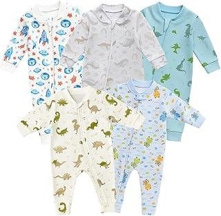 Kit 5 Macacão Minimalista Para Bebês Com Zíper Estampado Masculino Menino - 0 a 9 meses