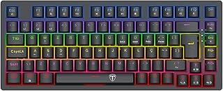 Teclado Mecânico Gamer T-Dagger Megatre Iluminação Rainbow Preto 75% Switch Marrom T-TGK326-BR