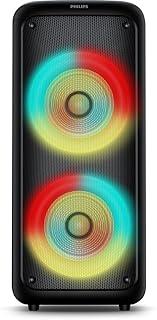PHILIPS, Caixa de Som Bluetooth Party Speaker, TAX4000/78, com Luzes LED, entradas USB, Auxiliar, Microfone/Guitarra e Alça para Transporte