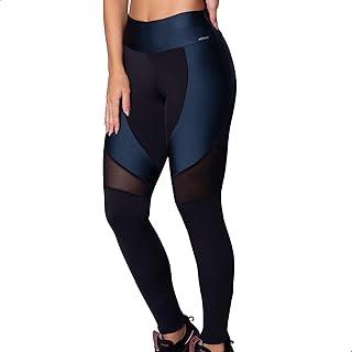 Calça Legging Academia Zero Transparência Cós Alto Recorte em Tule Feminina Selene