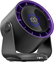INAVA Ventilador de Mesa Portátil 28db Ultra Silencioso - Display Digital 100 Velocidades, Ângulo Ajustável 120°, Vento Forte, Recarregável para Casa, Escritório e Viagem