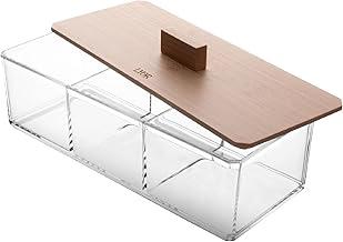 LYOR - Caixa Organizadora de Poliestireno com Tampa de Bambu My Box 23cm x 9,5cm x 8cm