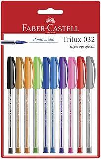 Trilux Colors Ctl com 10, Faber-Castell, SM/032ESC10, Multicor, pacote de 10