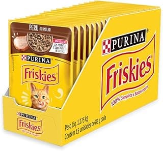 Pack Ração Úmida Friskies Para Gatos Adultos Sabor Peru Ao Molho - Com 15 Sachês 85g
