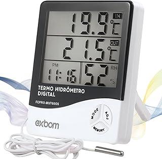 Termômetro Digital E Higrômetro Para Medição De Temperatura e Umidade Do Ar Máxima/Minima Com Relógio Digital Para Freezer Geladeira Aquario Chocadeira Empresarial Cabo Linha de Qualidade Premium