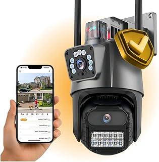 Câmera de Segurança Externa Lente Dupla, Wi-Fi 6MP com Sirene, Visão Noturna, Detecção Inteligente de Movimento, IP66, App no Celular