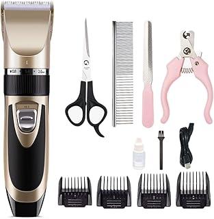 Conjunto Máquina Tosadora e aparadora de Pelos Pet - para Cães Gatos - recarregável bivolt