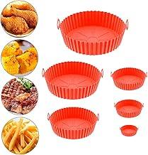 Kit 6 Formas Silicone Para Air Fryer Fritadeira Elétrica Antiaderente Reutilizável Vários Tamanhos Redondo Fácil Limpeza e Muito Resistente Livre de BPA [KRV Magazine]