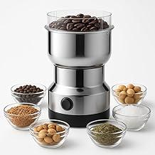 Moedor de Café e Grãos Elétrico 110V Inox com Lâminas em Aço Inox, Capacidade 400ml, Silencioso, Tampa Transparente, Alta Potência 150W, para Grãos, Especiarias e Temperos, Compacto Premium