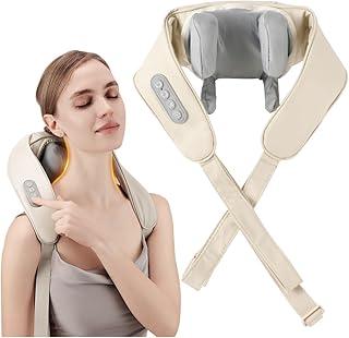 Massageador De Pescoço E Ombros Alívio De Tensão Relaxamento com 3 Modos e Aquecimento Portátil Recarregável via USB Massageador Cervical ​​para Casa e Escritório