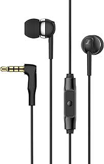 Sennheiser CX 80S Fones de ouvido intra-auriculares com controle remoto inteligente de um botão – Preto