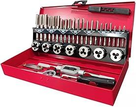 Jogo de Machos e Tarrachas, 32 Peças, Aço Rápido, Estojo Vermelho