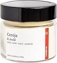 MINERVA - Vela Aromatica Perfumada Aromatizada Artesanal Aroma Doce Cereja e Avela - 150g