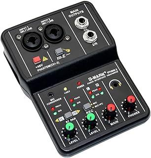 Q-12 Interface de audio,placa de som profissional de canal USB 2.0 DC 5V de alta velocidade, função de monitor para estúdio/gravação musical/jogos/Equipamentos para Gravação Musical