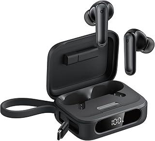 Soundcore P41i da Anker, Fones de Ouvido Bluetooth In-Ear com ANC e Powerbank (Cabo USB-C Integrado), 192h de Reprodução, Som Imersivo, Chamadas Claras com IA e 6 Microfones, IPX5, Preto