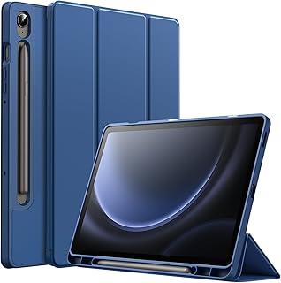 JETech Capa para Samsung Galaxy Tab S10 Lite / S10 FE / S9 FE 10,9 Polegadas com S Pen Suporte de Lápis, TPU Macio Suporte Triplo Dobrável Estojo Protetora para Tablet (Marinha)