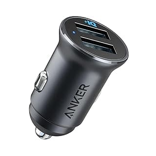 Anker Carregador Veicular 320 (24W II), Carregador Carro USB com 2 Portas USB-A, Carregamento Rápido, Mini em Alumínio com LED Azul, Compatível com iPhone, iPad Pro/Air 2/Mini, Galaxy e Mais (Preto) com 10% de desconto por R$ 90,00 na amazon