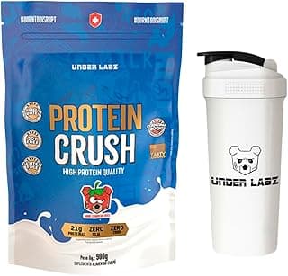 Combo Under Labz - Whey Protein Crush 900g - Sabor Morango + Coqueteleira