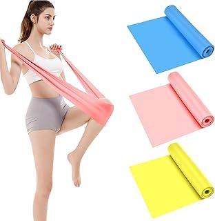 Faixa Elástica Kit 3 Faixas Elasticas para Exercicios de Resistência Thera Bands 1,5M Elástico Multifuncional Teraband Elastico para Exercicio,Yoga,Pilates,Treino,Fisioterapia,Fortalecimento Muscular