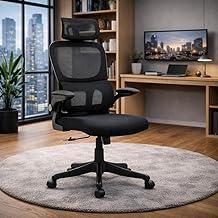 Cadeira de Escritório Ergonômica Florença, Tela Mesh Premium, Apoio Lombar Ajustável, Suporta 120kg, Altura Regulável (Preta)