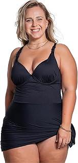 Maiô Plus Size com Saia Fixa Saída de Praia e Bojo com Aro Orla da Praia