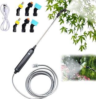 Pulverizador Elétrico Portátil para Jardim Bomba Agrícola USB Recarregável com 6 Bicos Preto para Irrigação de Plantas