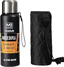 MODUS Garrafa Térmica De Aço Inoxidável Isolada A Vácuo Com Copo Portátil E Bolsa (Preto 1000ML)