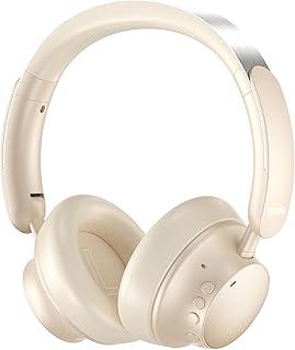 Basike Fones de Ouvido Bluetooth com Cancelamento de Ruído, Headphone ANC Adaptáveis, Conexão Dupla, Dobráveis, 50h de Reprodução (Branco)