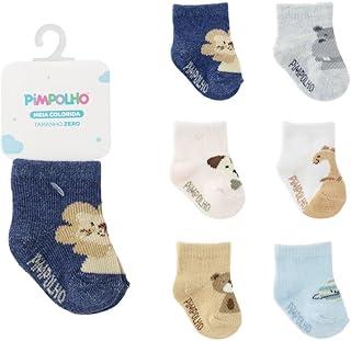 Meia Colorida Cano Alto Pimpolho Recém-Nascido Tamanho Zero – Algodão Macio e Estampas Sortidas