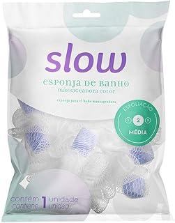 Esponja de Banho Massageadora Color, Cores Branco e Rosa, Lanossi Beauty & Care.