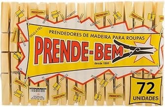 Kit 72 Unidades Prendedores Pregadores Roupas Varal Multiuso Madeira Alta Durabilidade Utensílio Doméstico Premium com 32.51% de desconto por R$ 17,48 na amazon