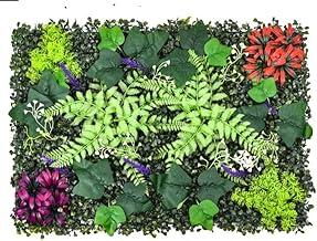 BEMMY Kit 1 Parede De Plantas Artificiais, Painéis de Parede de Grama de 40 * 60cm, Fundo de Vegetação Artificial para Casamento Interno e Jardim Externo
